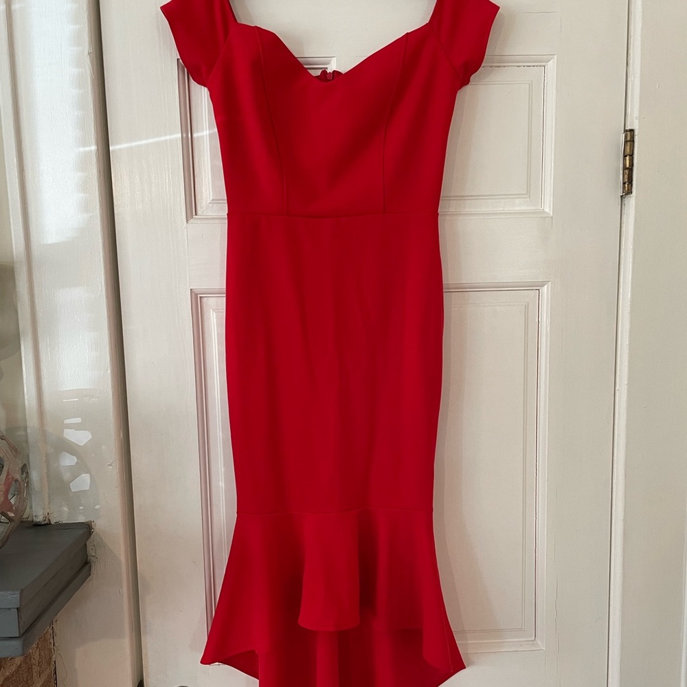 Red off the shoulder dress. Size 10
